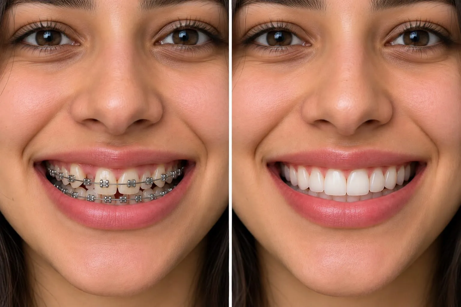 Braces and Invisalign before and after results at Top Smile Dental Clinic Dubai